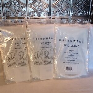 White Wig Stand - Lightweight Wig Display and Drying Stand, Set Of 3
